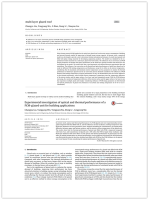 我校李栋教授团队在含相变材料玻璃围护结构研究中取得突破性进展